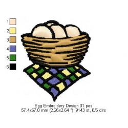 Egg Embroidery Design 01